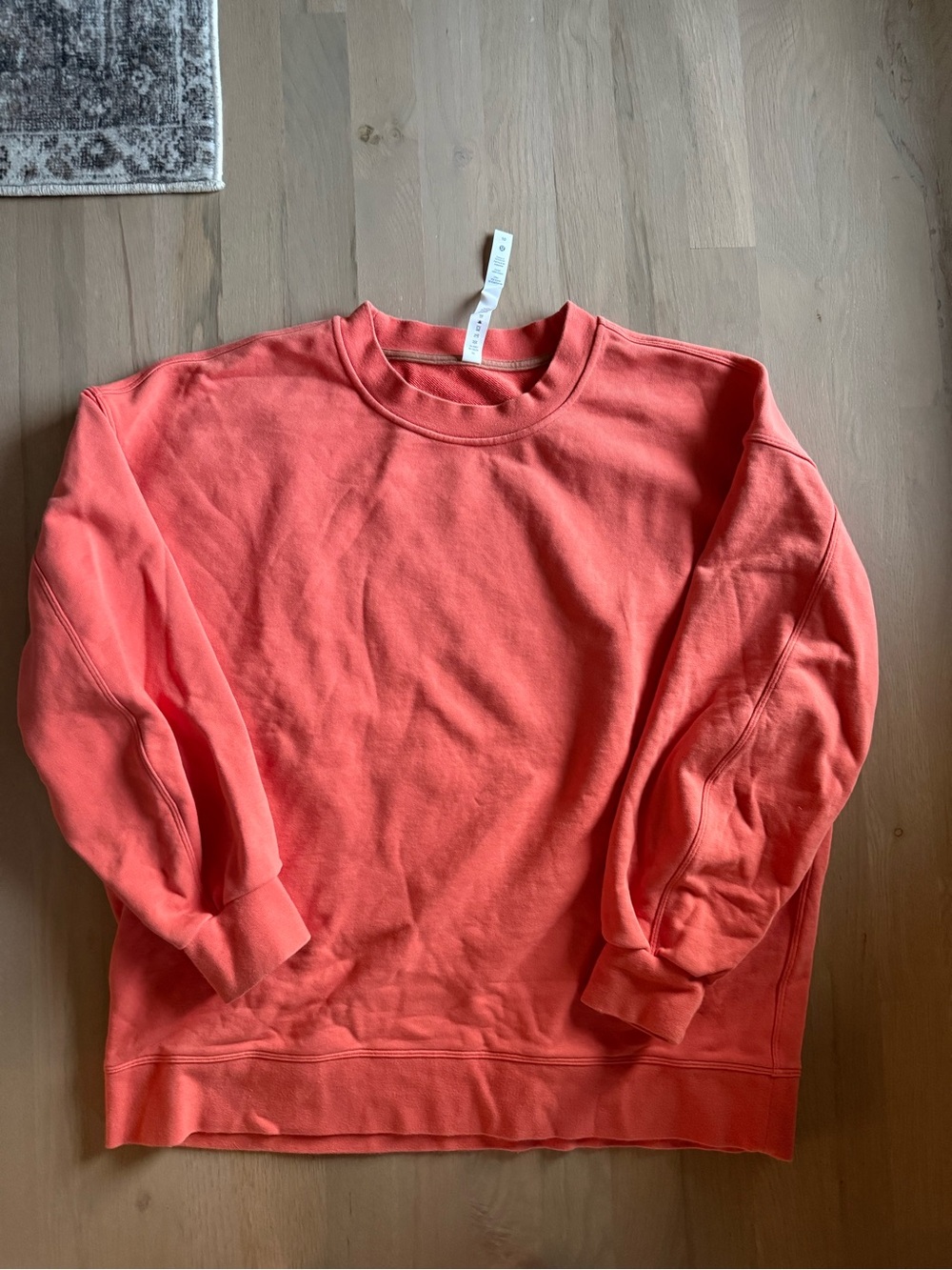 lululemon athletica Coral-Orange Crewneck Sweatshirt